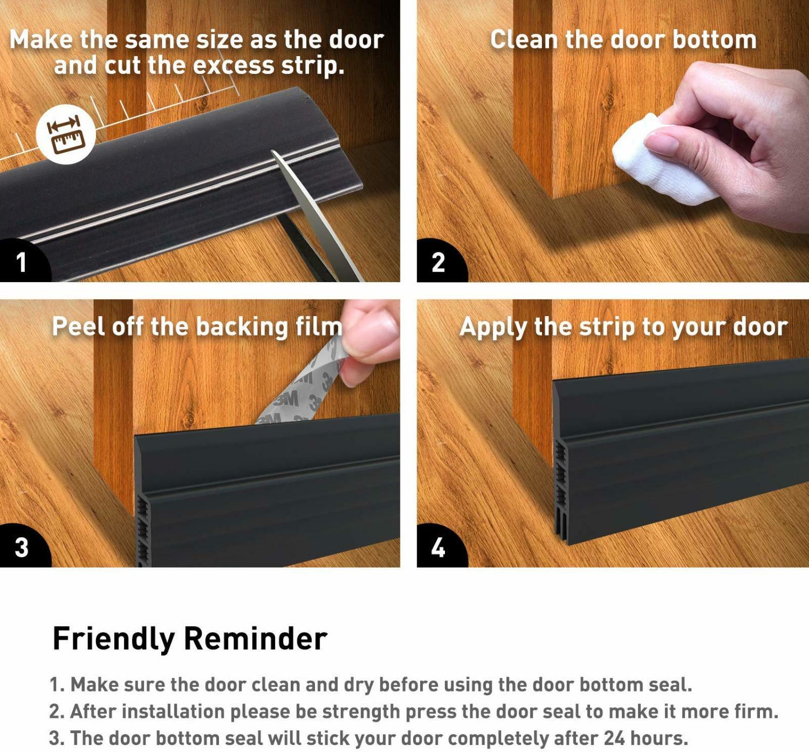 Holikme Door Draft Stopper Under Draft Blocker Insulator Sweep Weather Stripping Noise