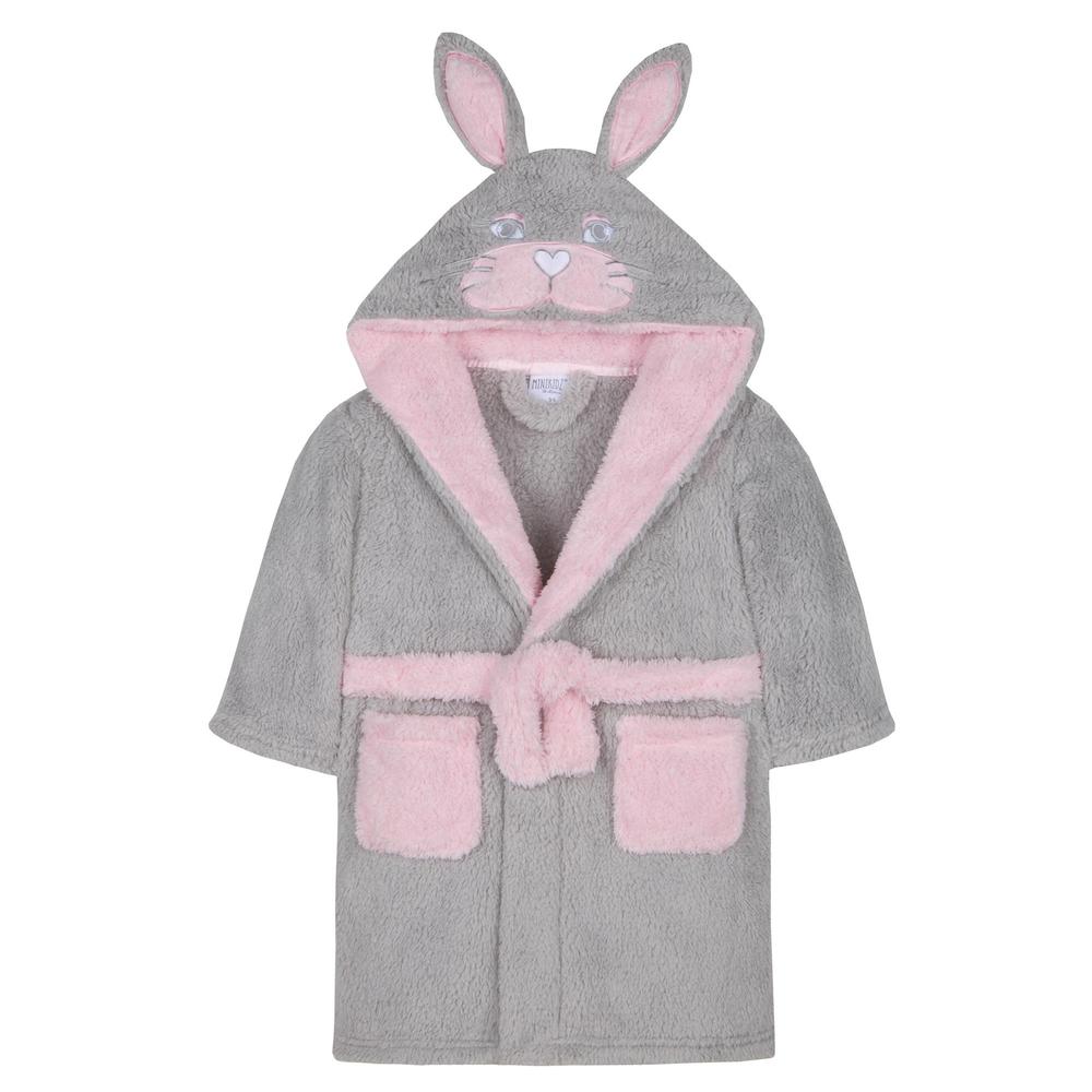 4kidz Girls Snuggle Fleece Bunny Rabbit Dressing Gown / Robe ~ 2-13 Years