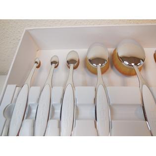 New Artis Oval Makeup Brushes Elite Mirror Collection Smoke Finish 10pc Set 360