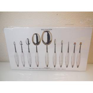 New Artis Oval Makeup Brushes Elite Mirror Collection Smoke Finish 10pc Set 360