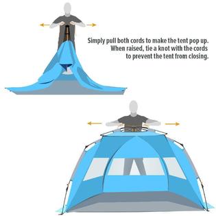Outdoormaster Pop Up Beach Tent Xl Easy Setup Portable 3 4