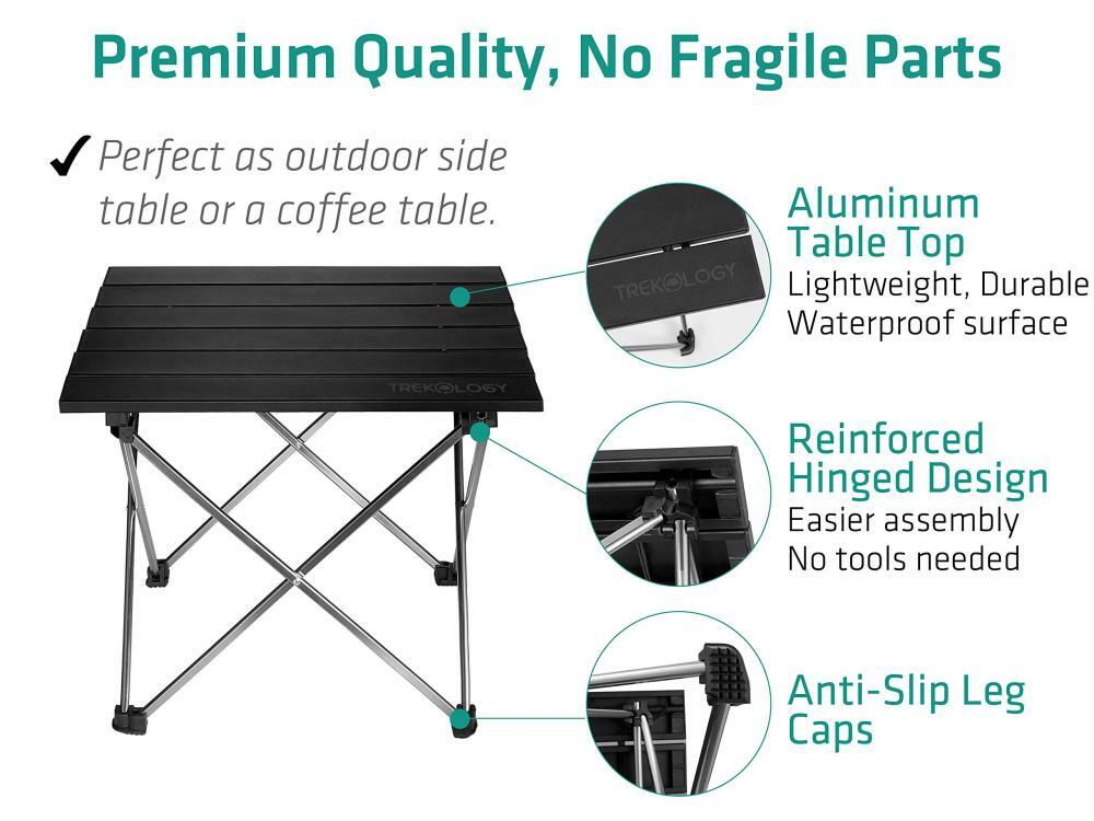 Trekology Small Folding Camping Portable Beach Table Trekology Small Folding