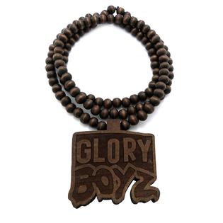 Sj New Glory Boyz Wood Pendant 8mm 36 Wooden Bead Chain Hip Hop