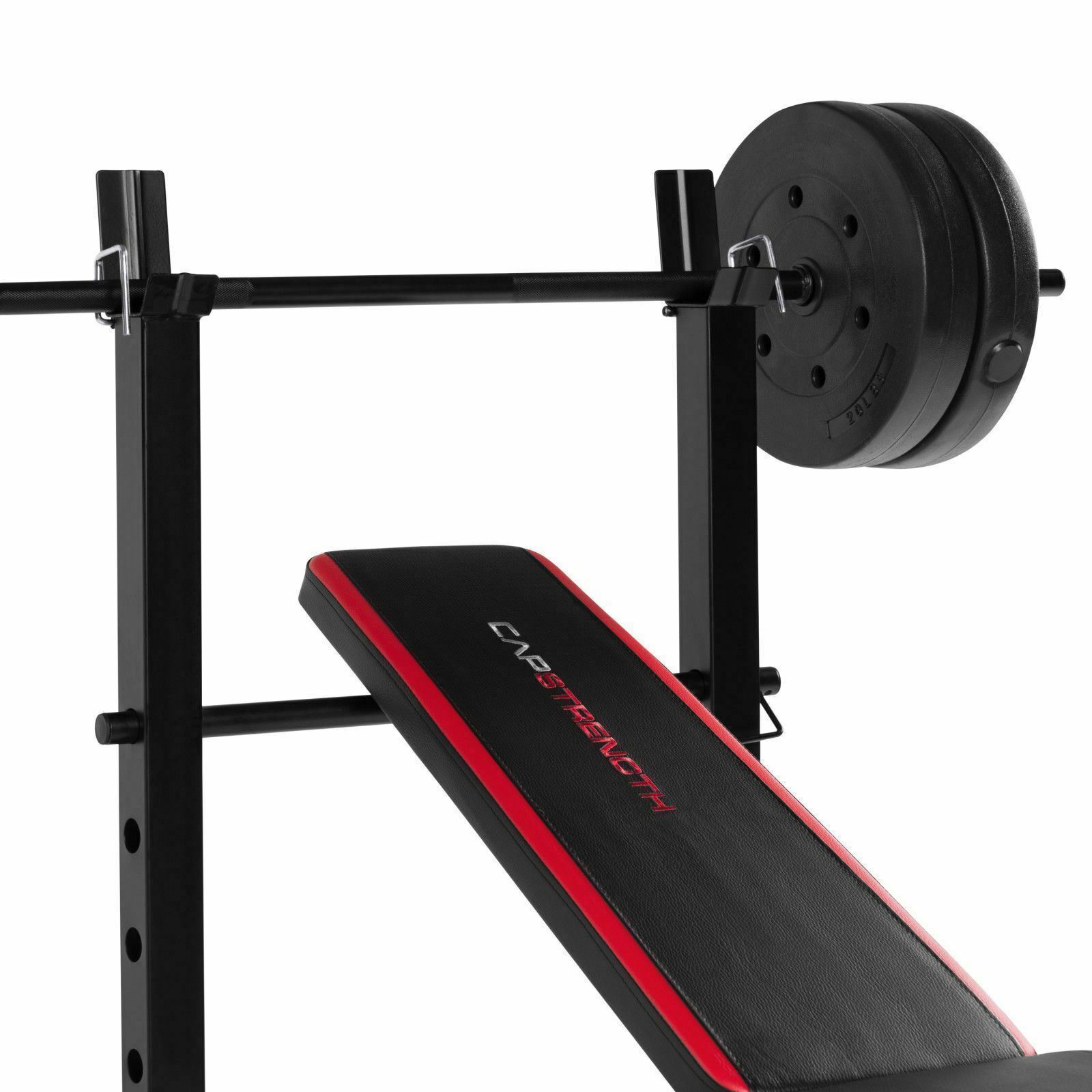 Cap Weight Bench With Bar And Weights 100 Lb Lift Set