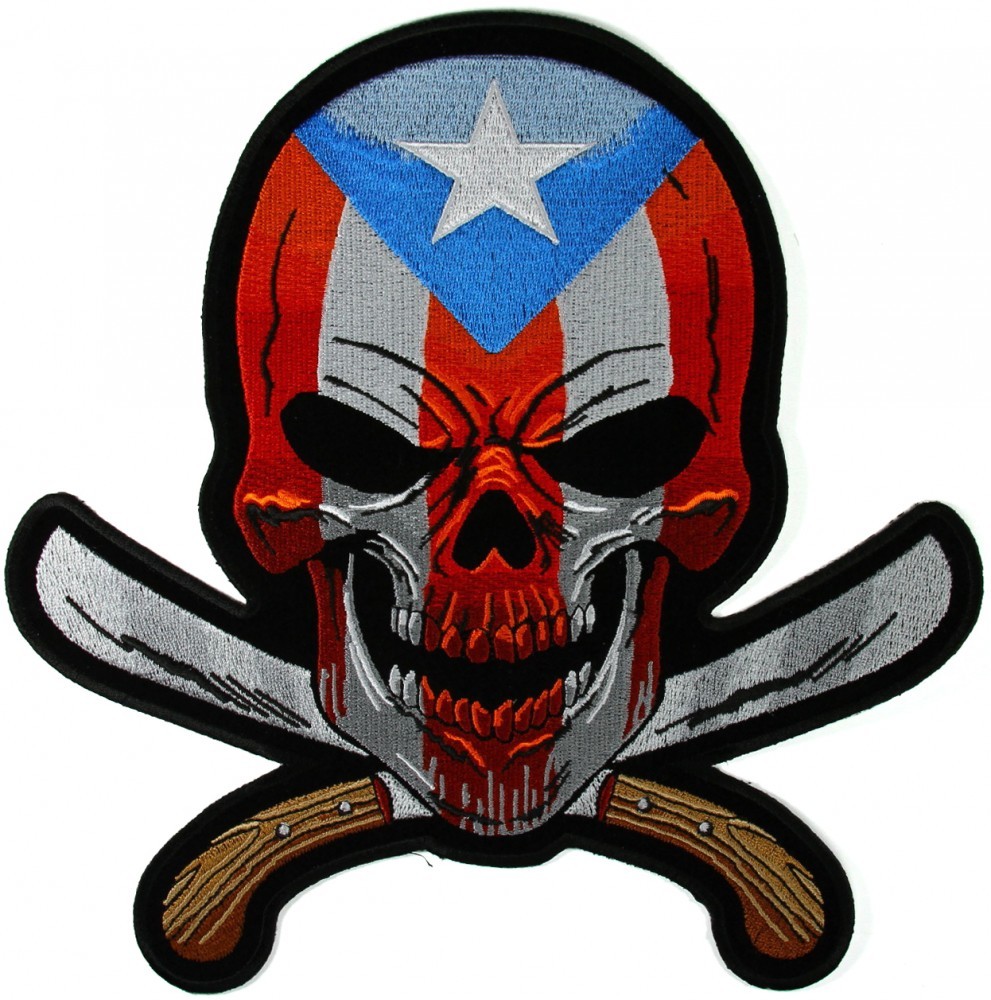 Dpsc Inc Skull Puerto Rico Flag Machetes Puerto Rican Flag Patch