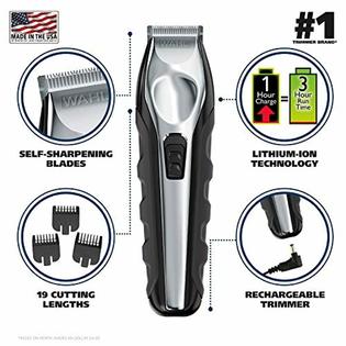 Wahl Lithium Ion Total Beard Trimmer Facial Hair Clippers With 13 Guide Combs