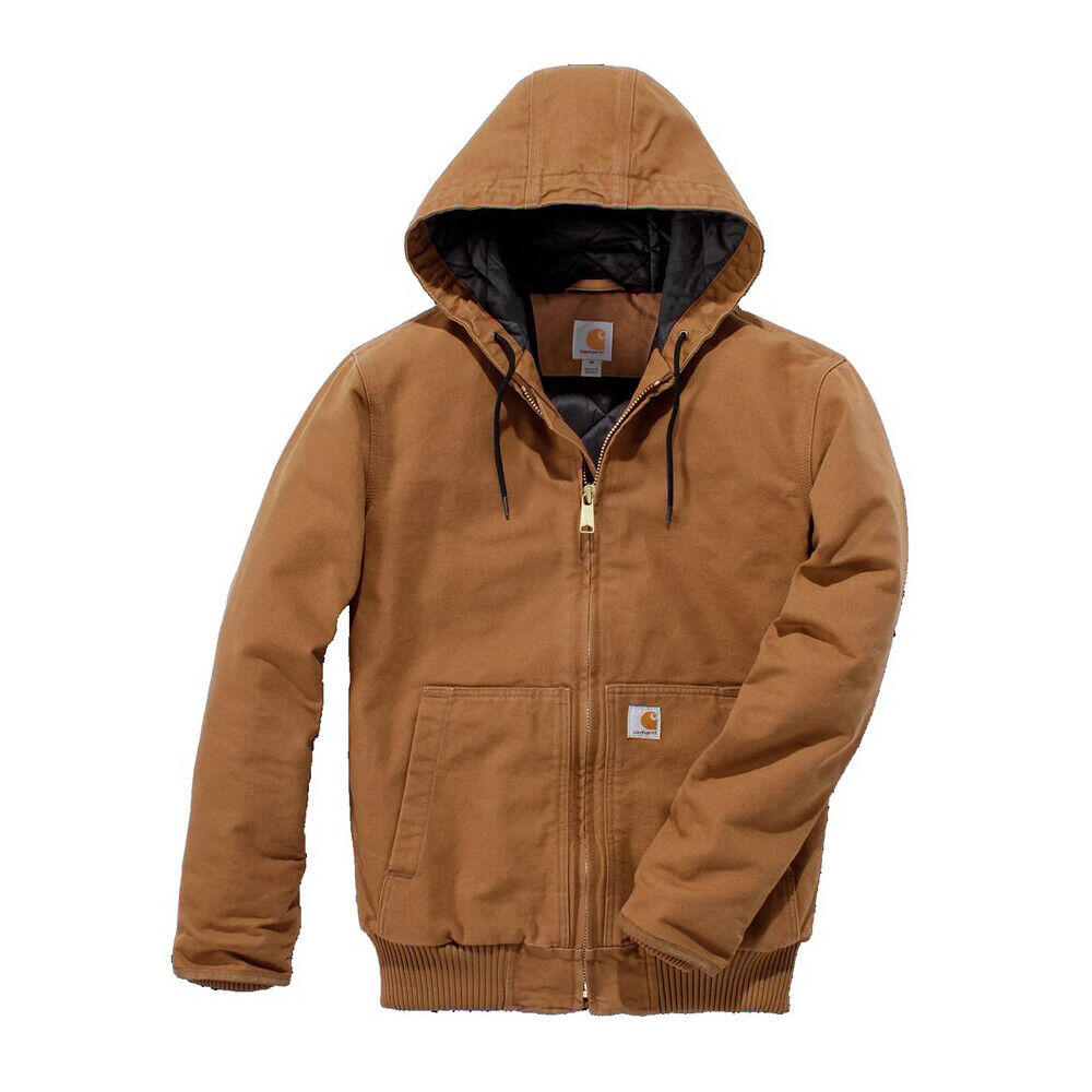 Carhartt Jacket Brown Cotton Soft Hood Jacket Windproof against the Cold