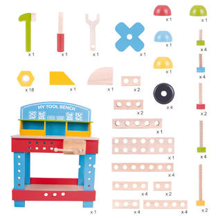 Bigjigs Toys Bigjigs Toys My First Wooden Tool Bench With Tools