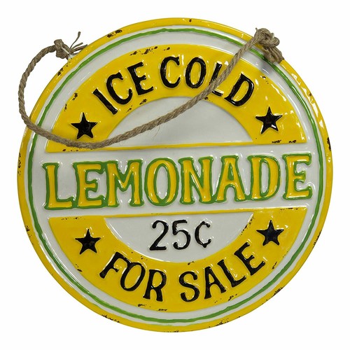 Vipssci Lemonade For Sale Sign Round Metal Sign With Rope Hanger Kitchen Wall Art Vipssci Lemonade For Sale Sign Round Metal Sign With Rope Hanger Kitchen Wall Art
