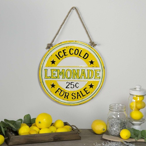 Vipssci Lemonade For Sale Sign Round Metal Sign With Rope Hanger Kitchen Wall Art Vipssci Lemonade For Sale Sign Round Metal Sign With Rope Hanger Kitchen Wall Art