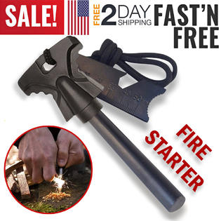 Kt Deals Fire Starter Survival Kit Flint Steel Striker Ferro Rod Outdoor Camping