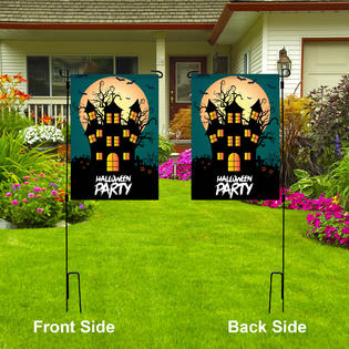 Design Print Banner Halloween Party Garden Flag Scary Double