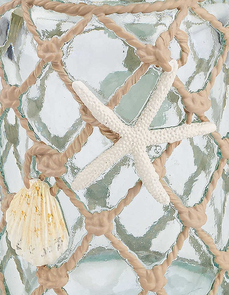 Avanti Sea Shell Net Tumbler Bath Cup Fun Bathroom Decor Sea Shell Net Tumbler Bath Cup Fun
