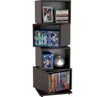 Atlantic, Inc. Rotating Media CD DVD Storage Shelf Cube Tower Wooden ...