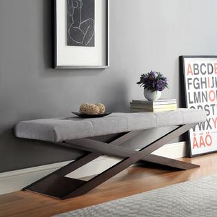 Weston Home Elegant Entryway Bench Sleek Padded Home Living Room