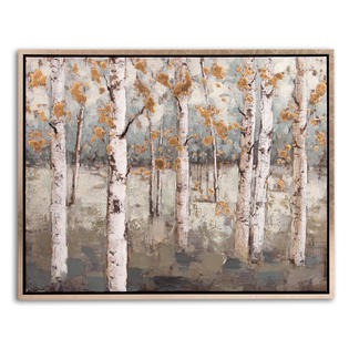 Patton Wall Decor Birch Trees Wall Art Canvas Wooden Framed Sleek