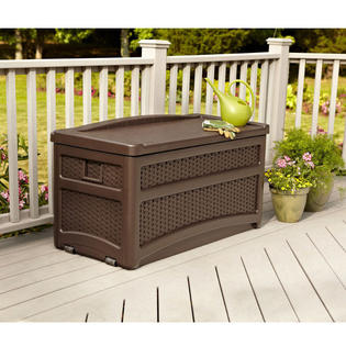 Suncast Deck Furniture 0492922 Patio Storage Bench Outdoor Garden