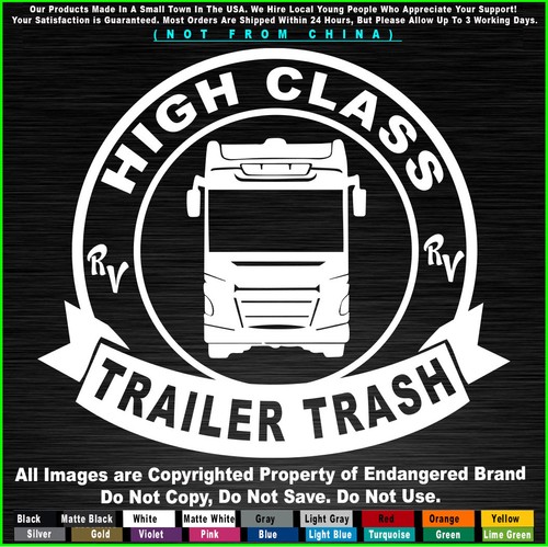 Unbranded Rv High Class Trailer Trash Round Camping Travel Car Jeep Truck Sticker Decal