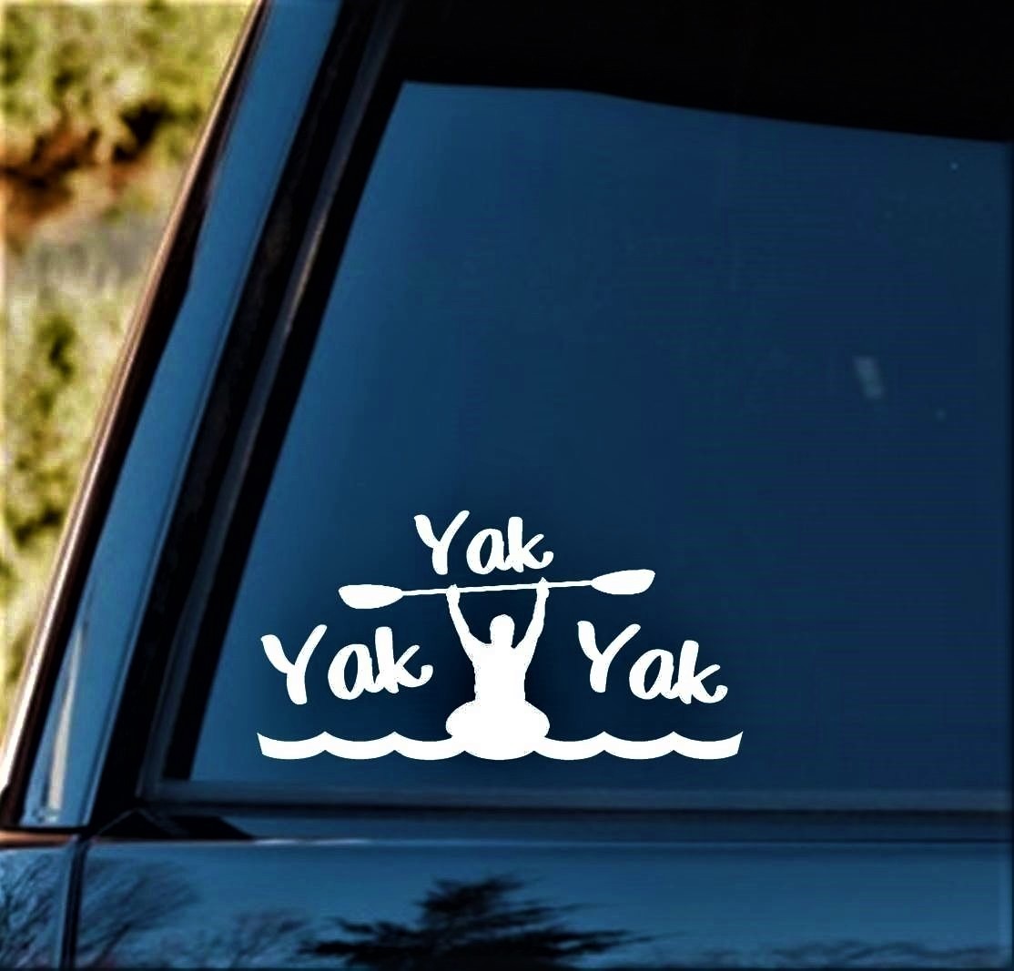 Bluegrass Decals Yak Yak Yak Kayak Decal Sticker H1122 Paddle Flotation Anchor Rack Hoist Lift