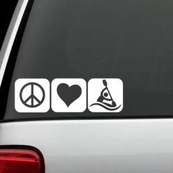Bluegrass Decals M1079 Peace Love Kayak Decal Sticker Rack Paddle Seat Cart Carrier Roof Rack Art