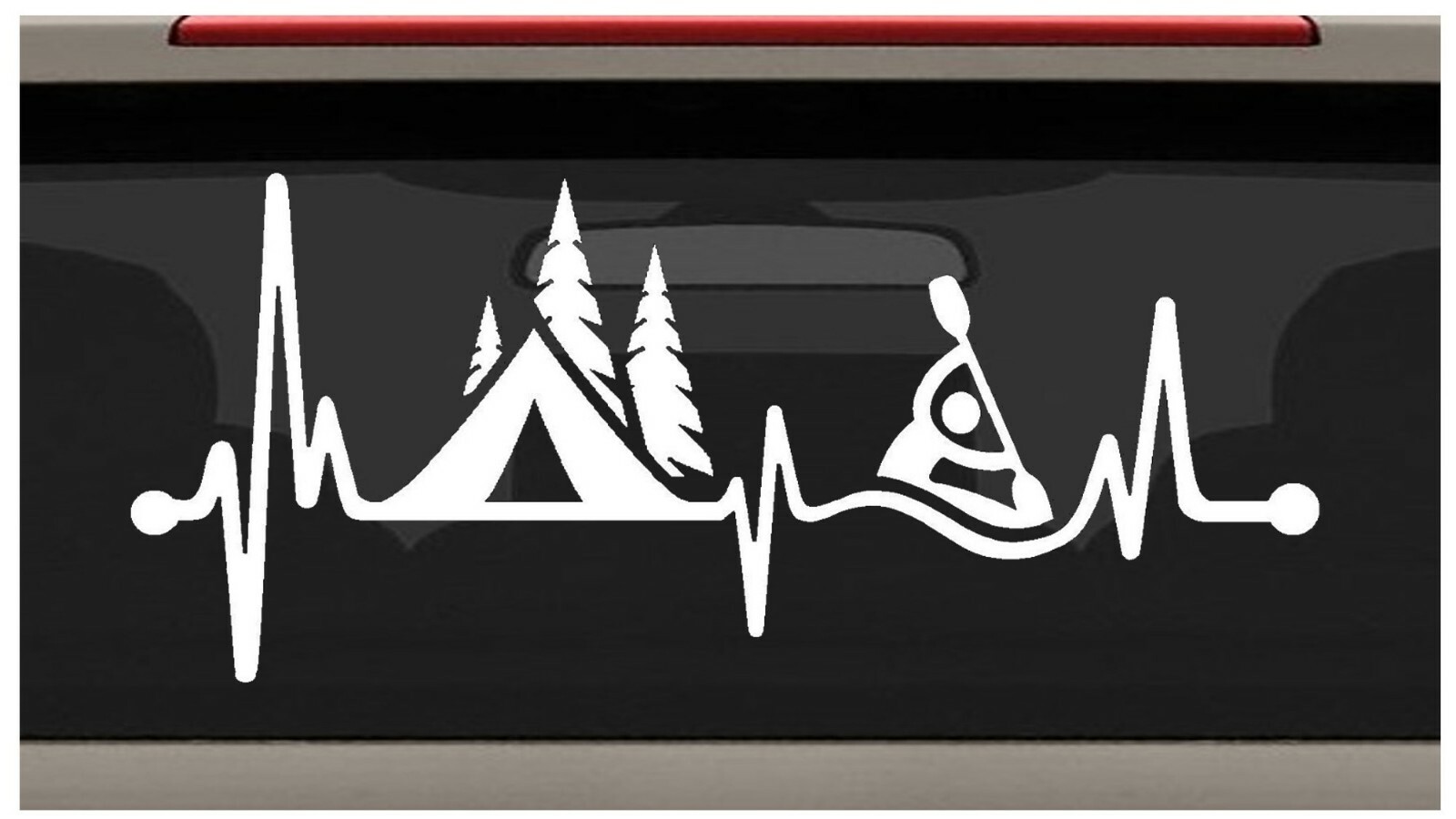 Bluegrass Decals Camping Tent Kayak Heartbeat Lifeline Decal Sticker 30 Inch Camper Trailer C1162