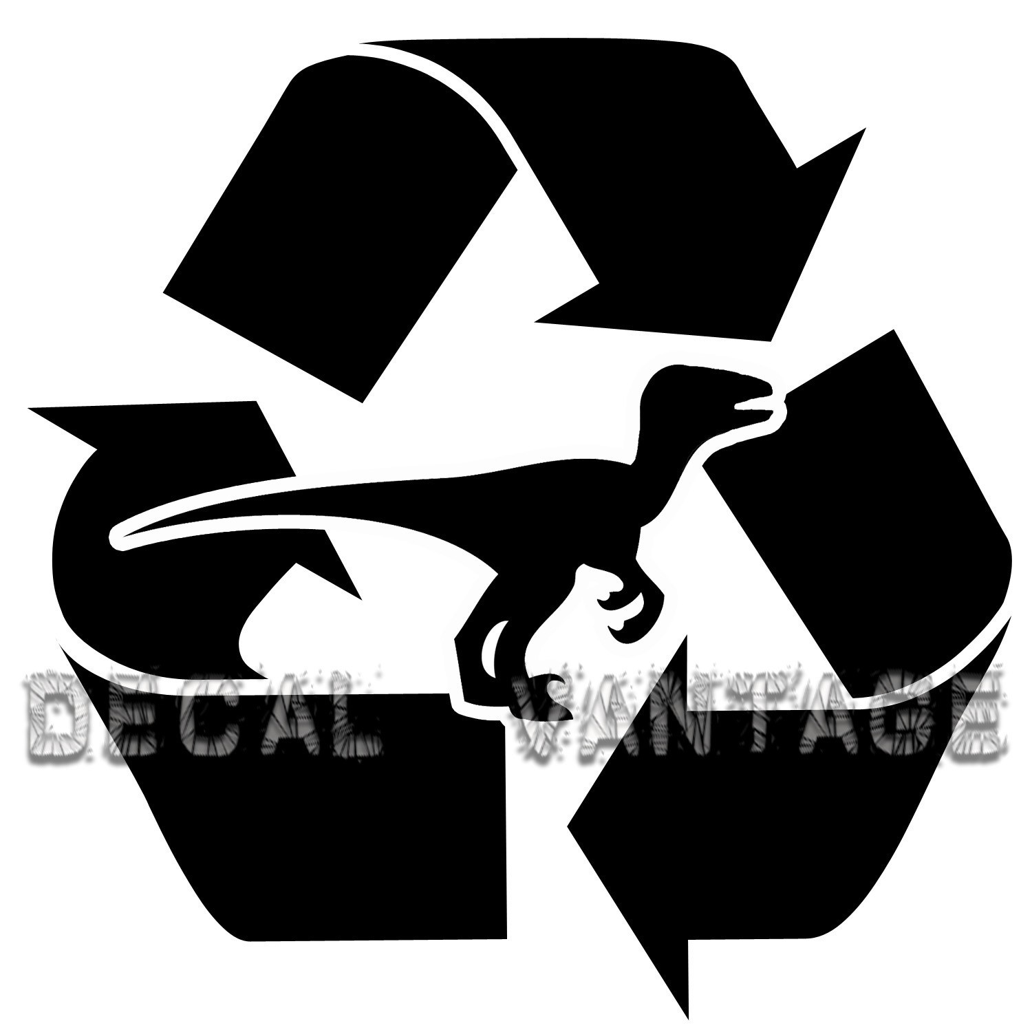 Dv Recycled Dinosaur Logo Vinyl Sticker Decal Fossil Fuel Fun Choose Size Color