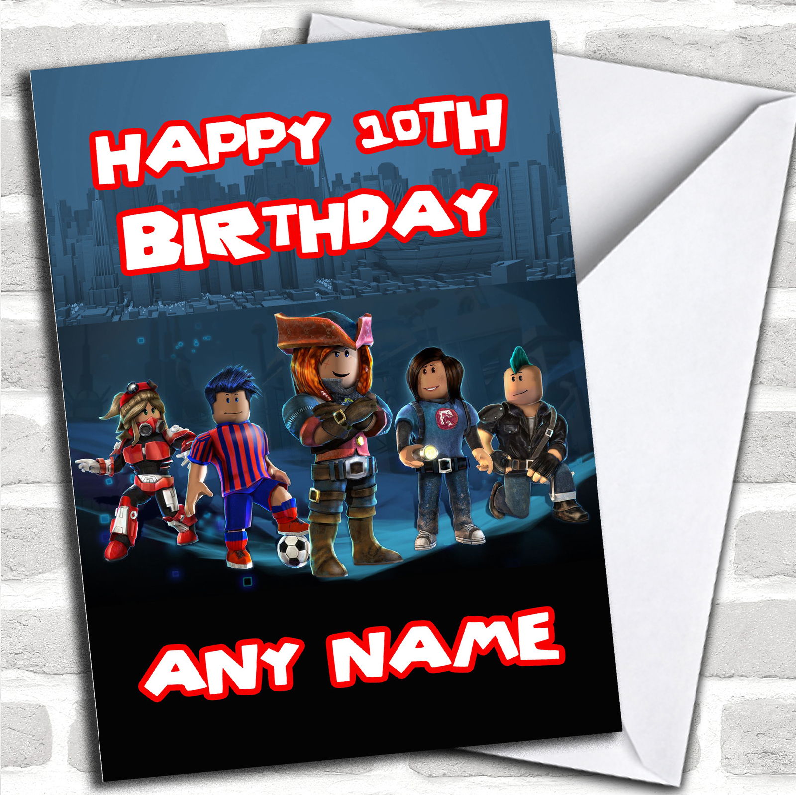 Usapurpleheartprint Blue Roblox Any Text Birthday Card