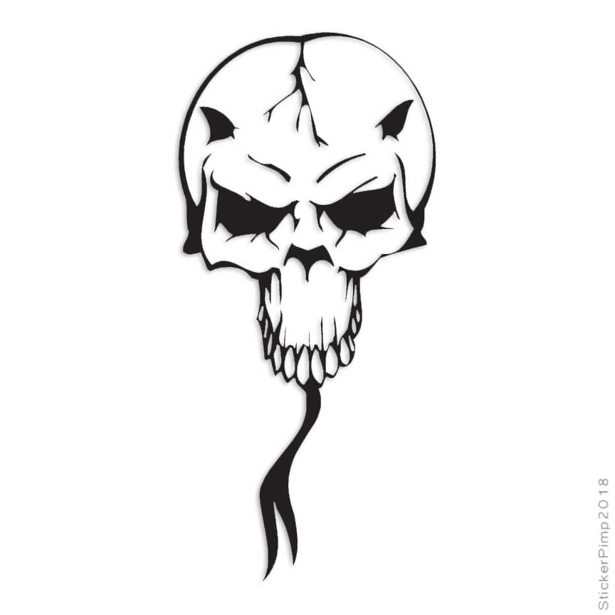 Southern Decalz Monster Skull Snake Demon Decal Sticker Choose Color Large Size Lg1064