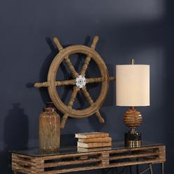 Uttermost Ships Wheel Reclaimed Wood Wall Decor Coastal Beach