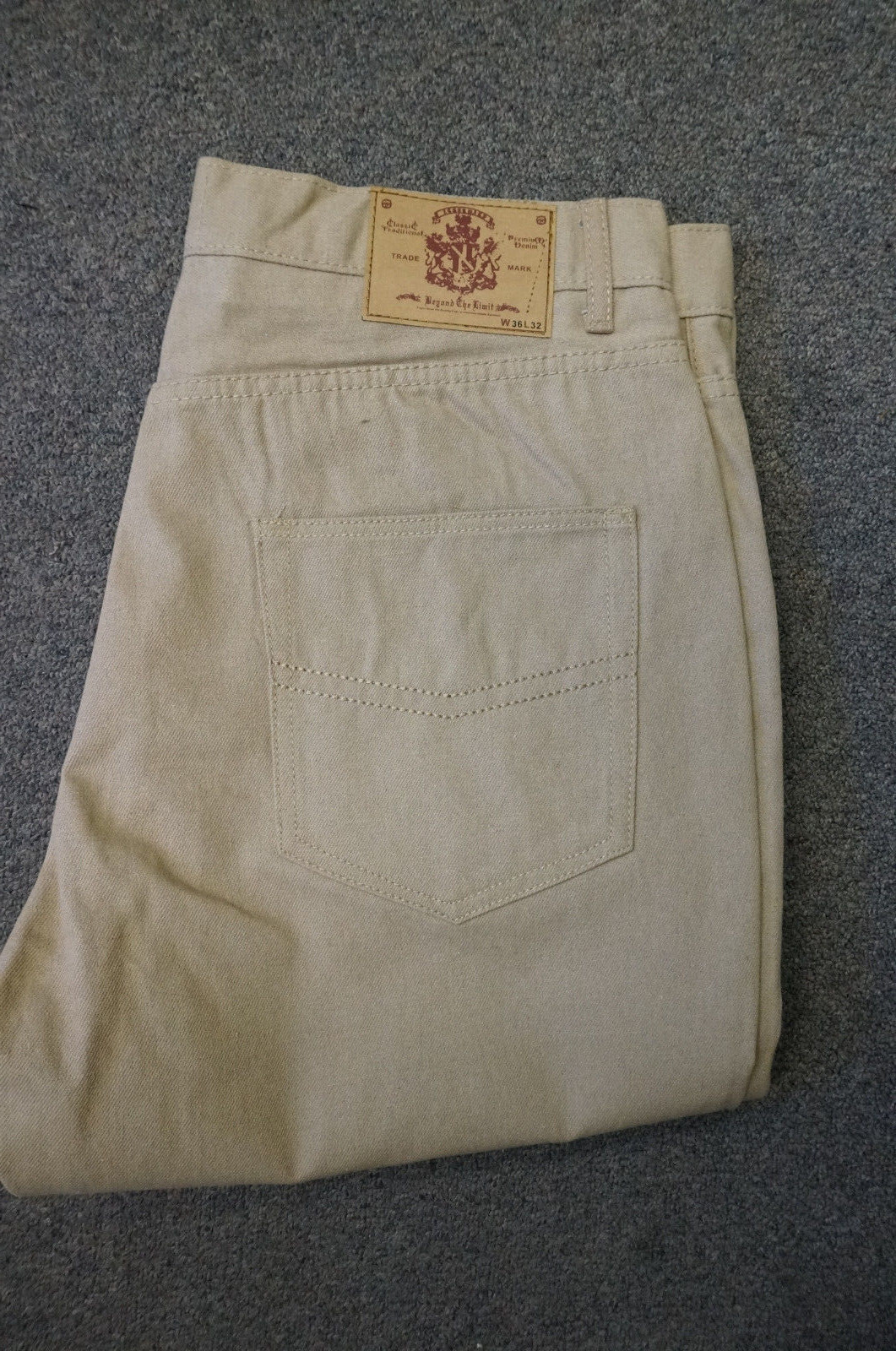Beyond The Limit Nwt Men Jeans Worker Pants Beyond The Limit Heavy Denim Relax Fit Khaki Brown