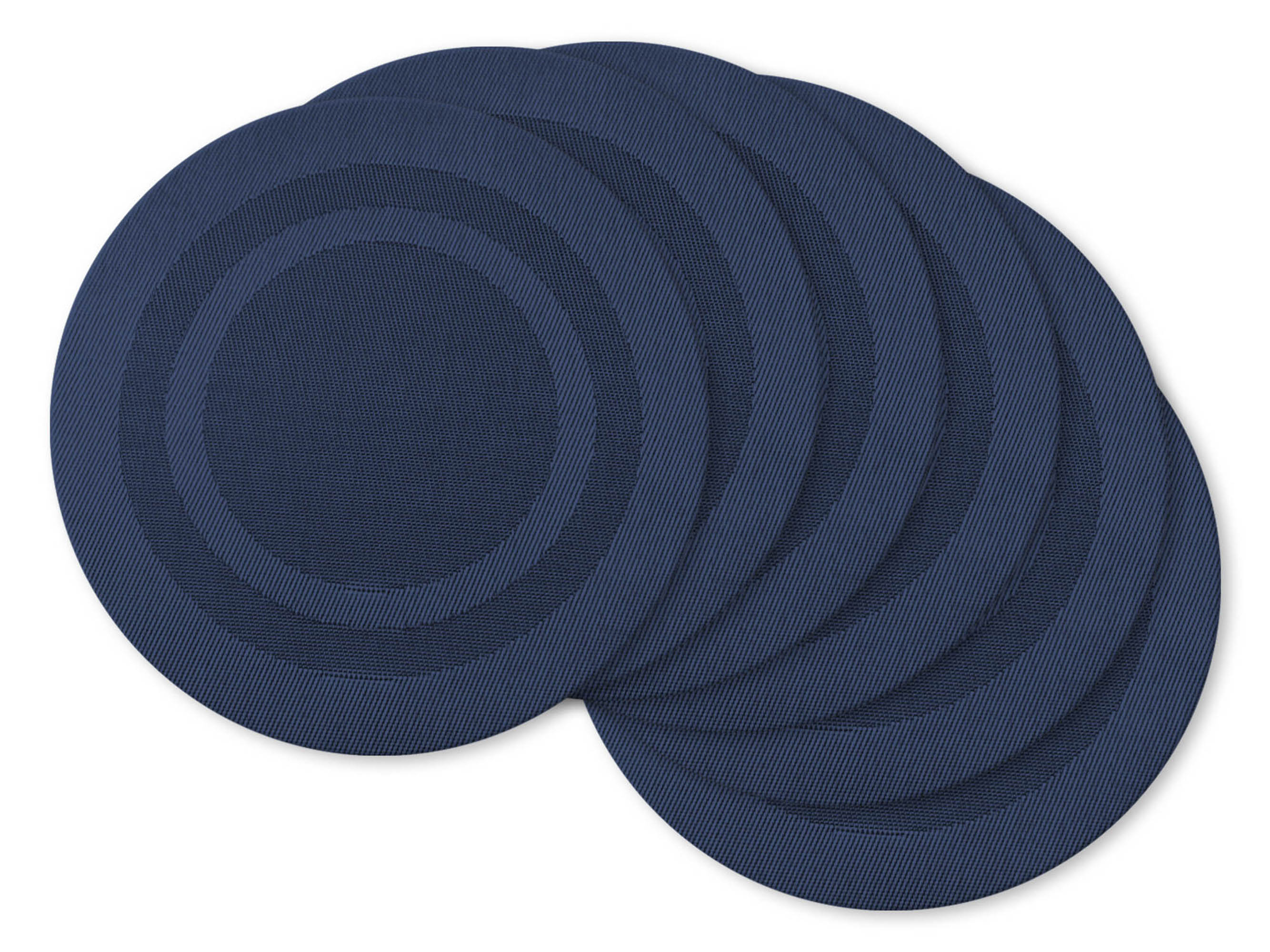 DII Nautical Blue Round Pvc Doubleframe Placemat (Set of 6)