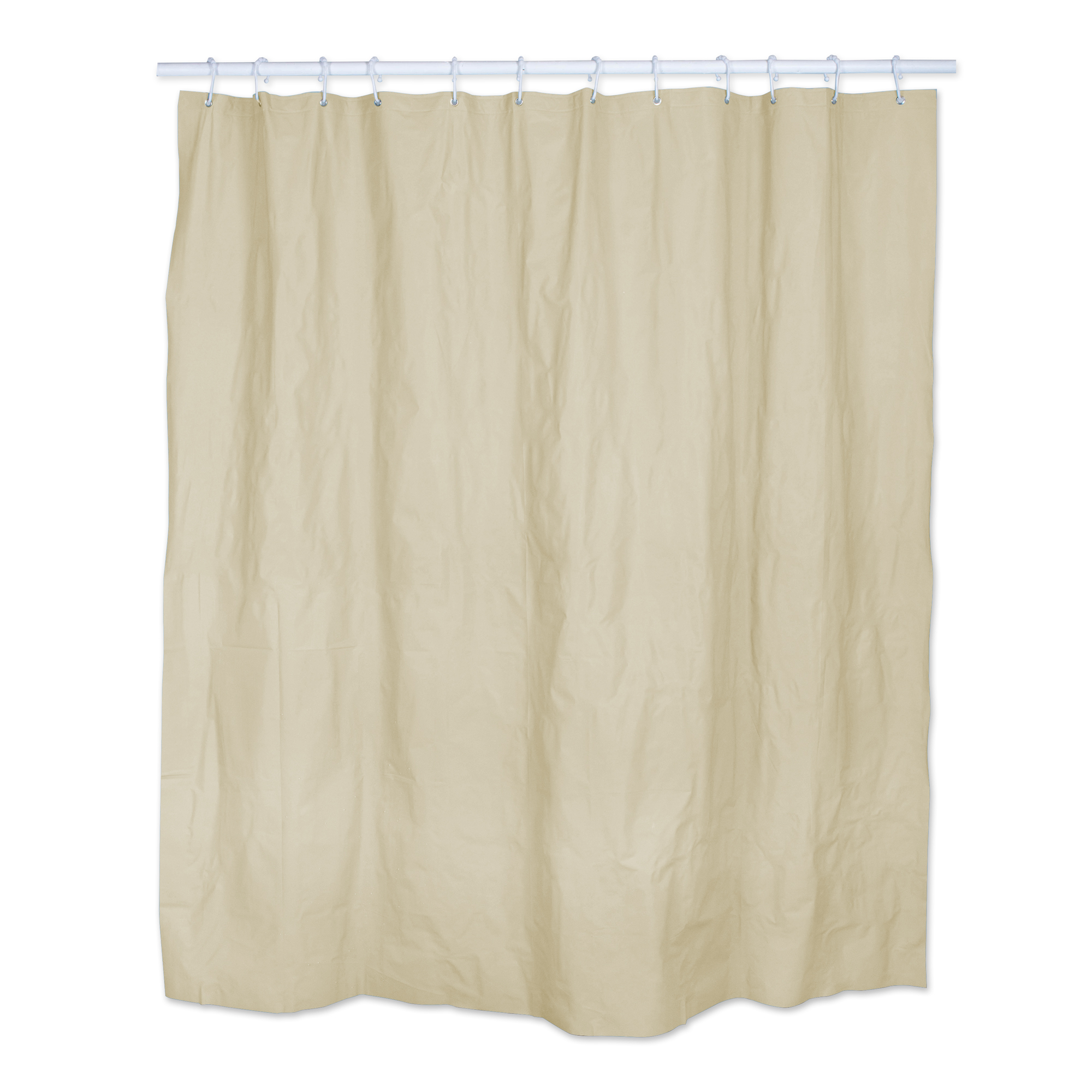 DII J&M Solid Cream Shower Curtain