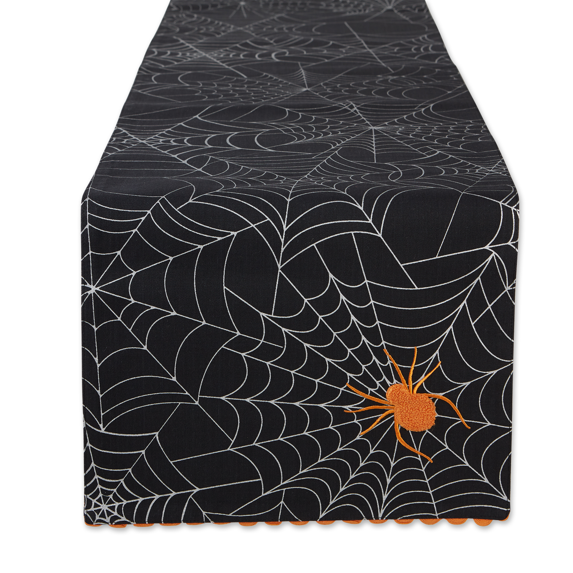 DII Halloween Happy Haunting Spooky Spider Reversible Table Runner 14x70"