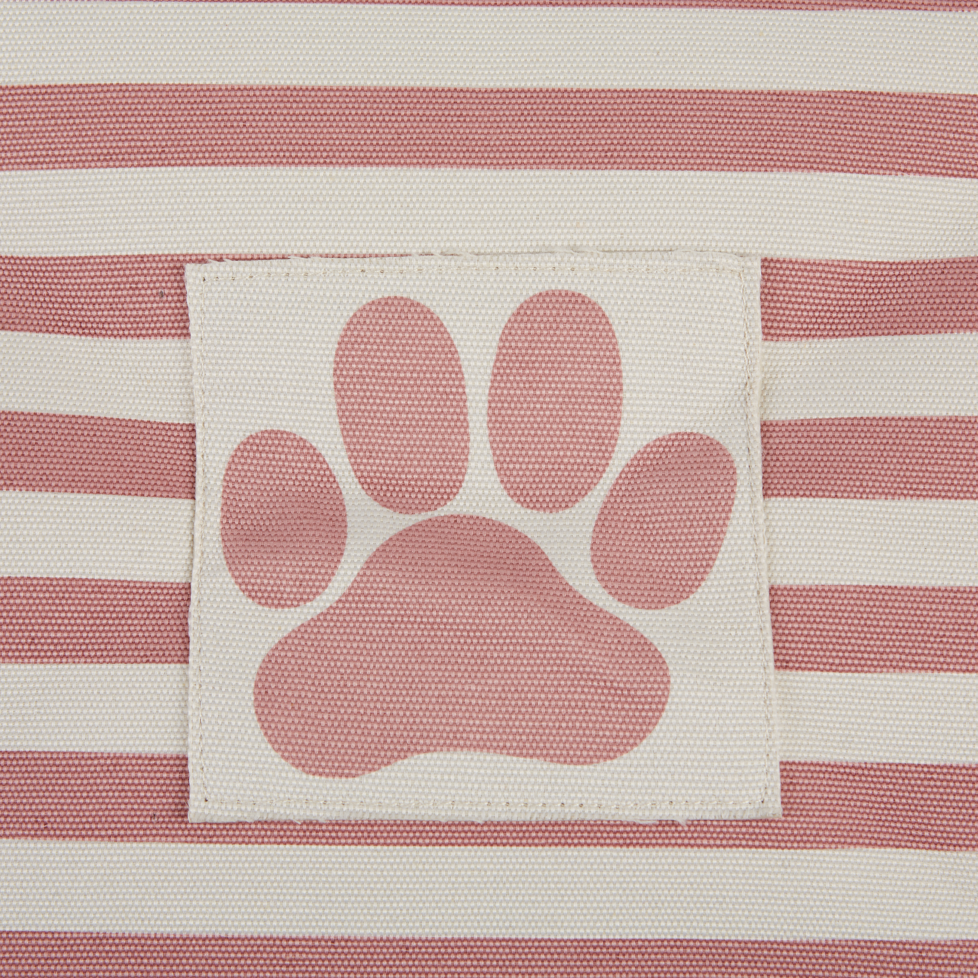 Bone Dry Polyester Pet Bin Stripe With Paw Patch Rose Rectangle Large