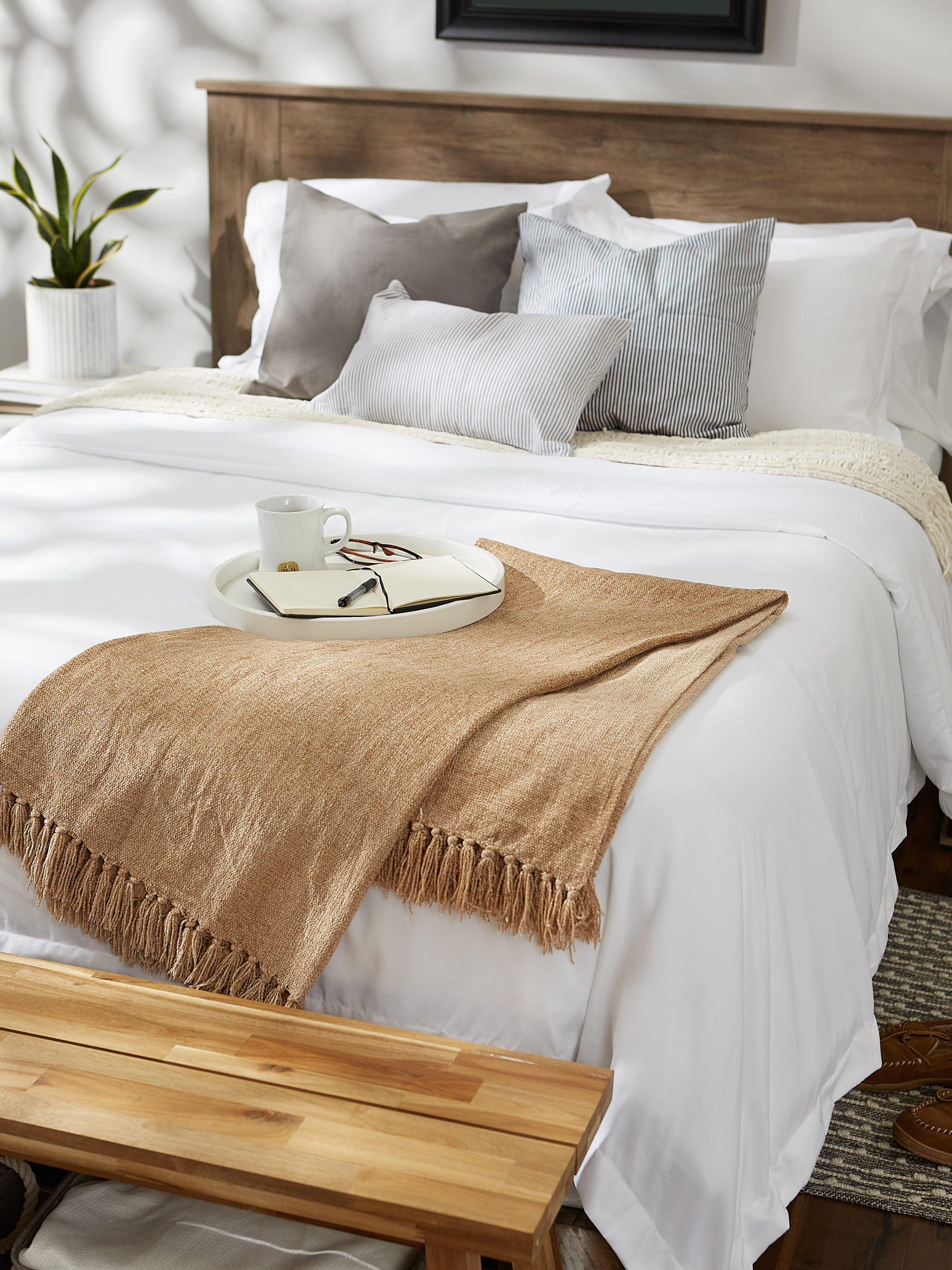 DII Soft Natural Chenille Throw