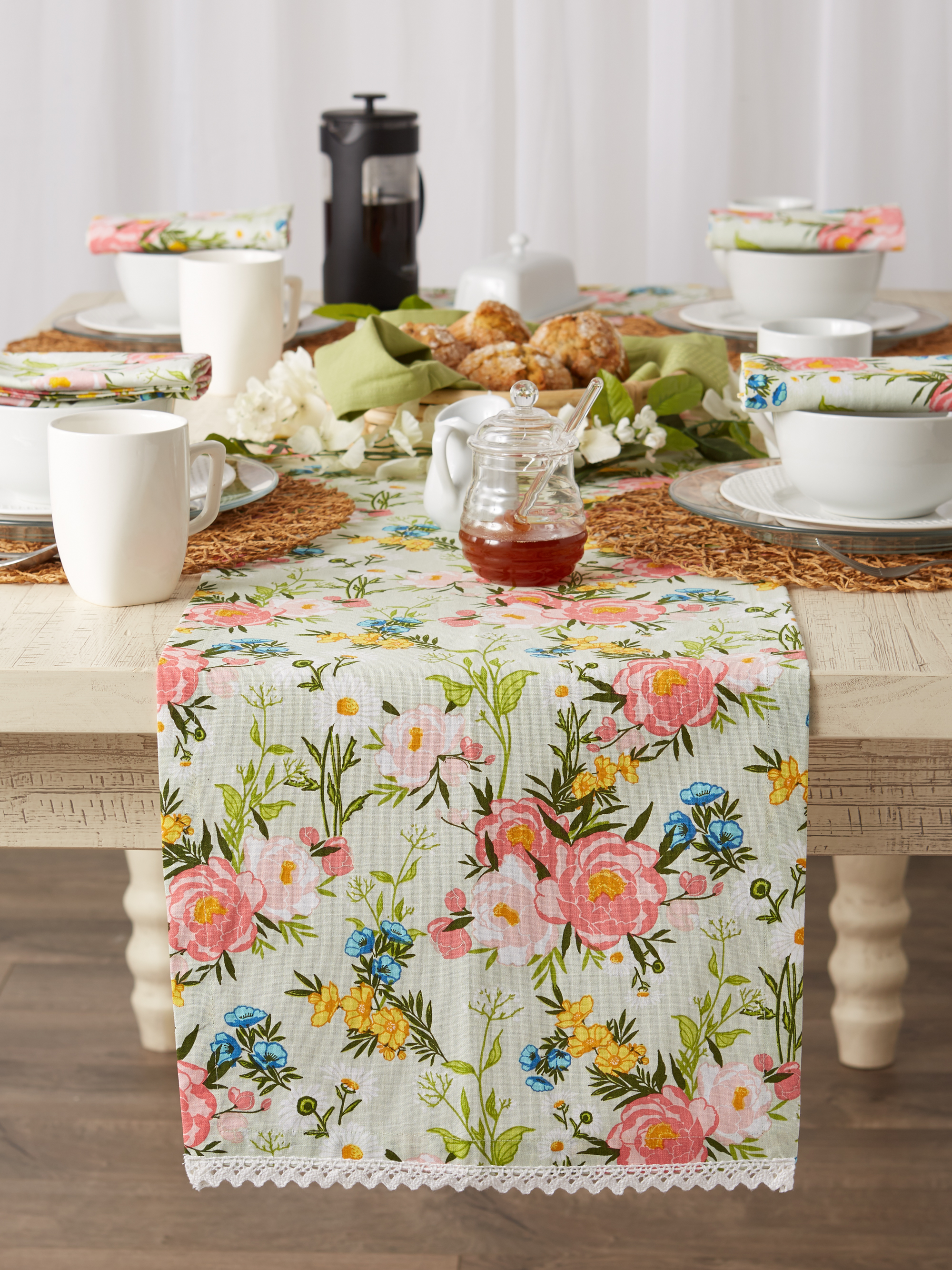 DII Spring Bouquet Print Table Runner
