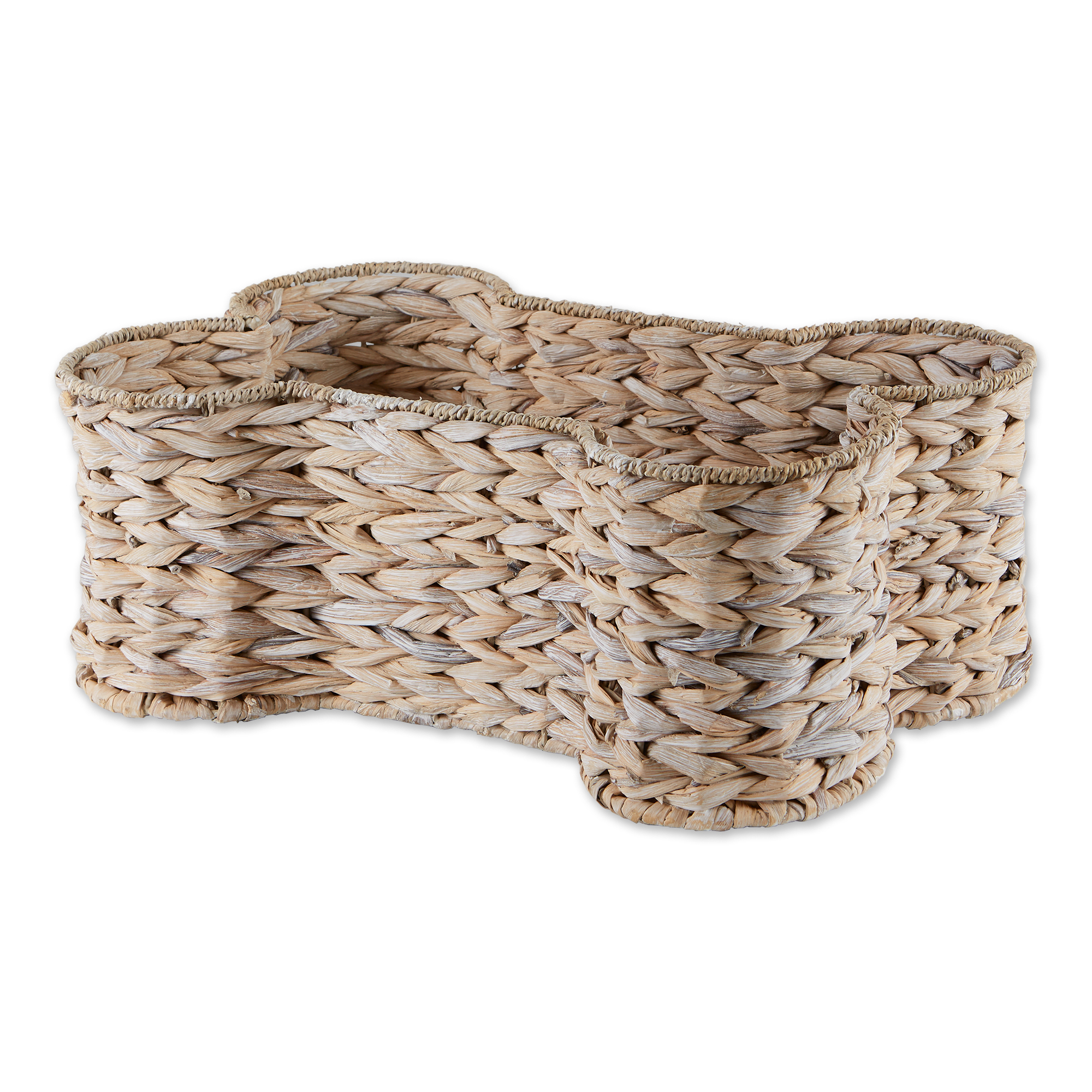 Bone Dry White Wash Hyacinth Bone Pet Basket Small 17.75x11x7.5