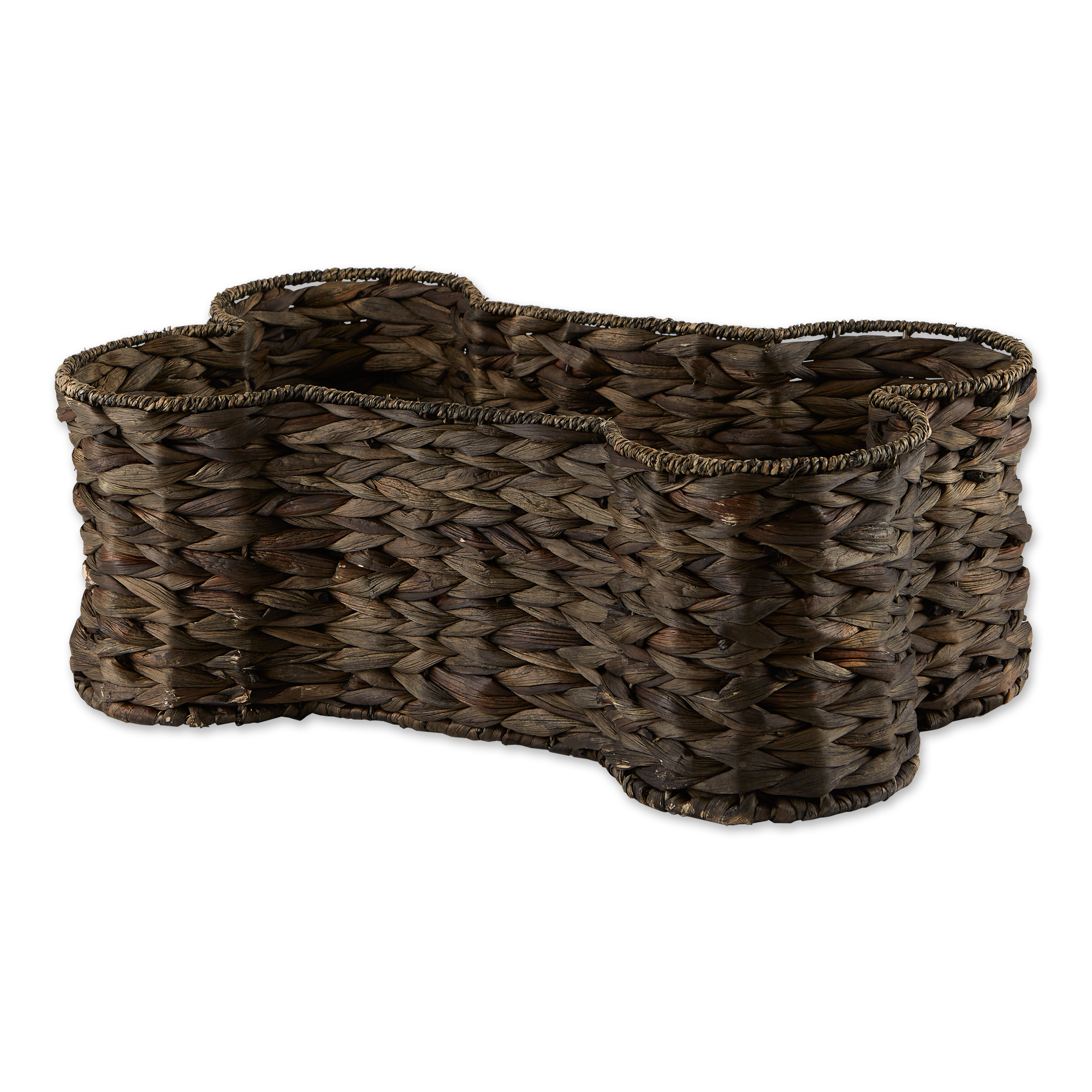 Bone Dry Gray Wash Hyacinth Bone Pet Basket Large 24x15x9