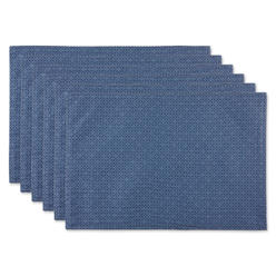 DII Design Imports DII French Blue Tonal Lattice Print Outdoor  Placemat (Set of 6)