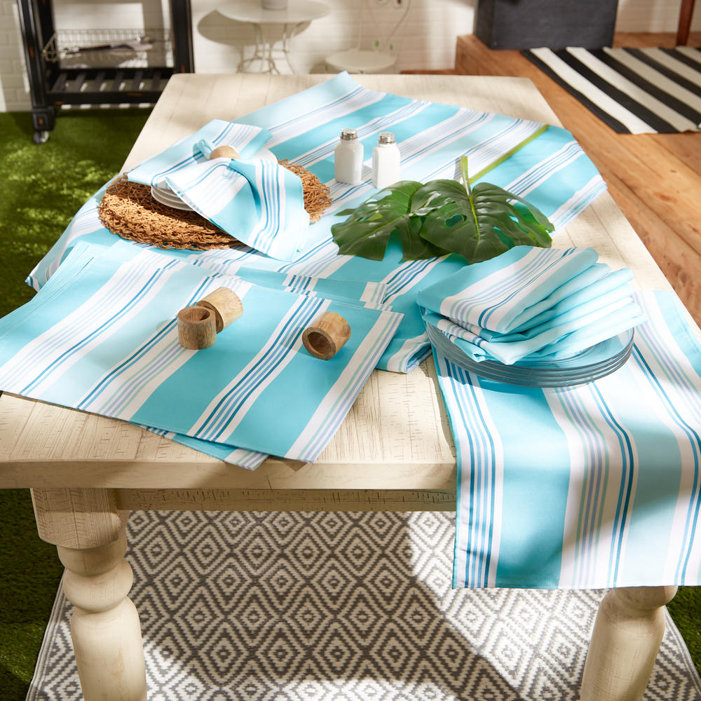 DII Beach House Stripe Print Outdoor Tablecloth