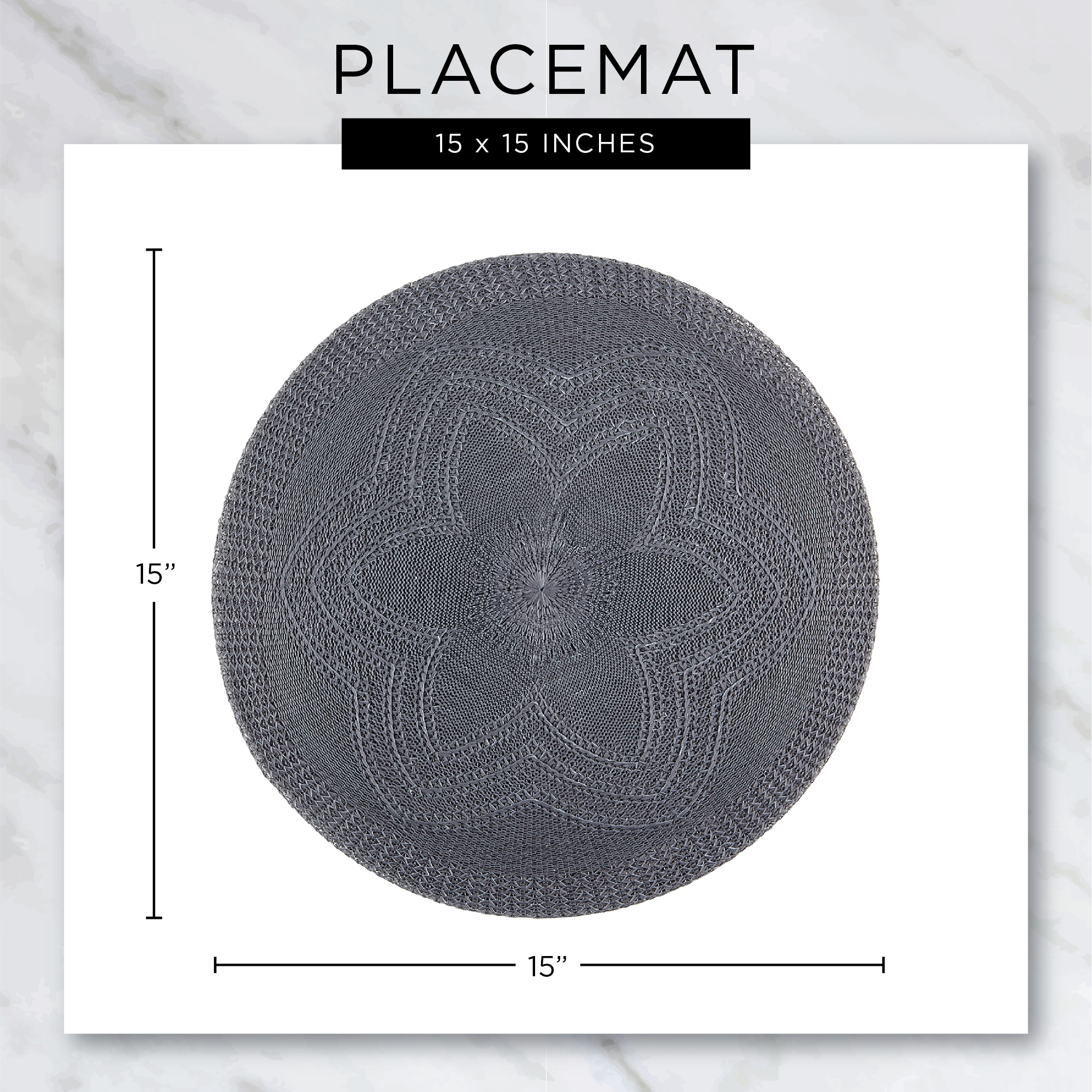 DII Spice Round PP Woven Placemat Set of 6