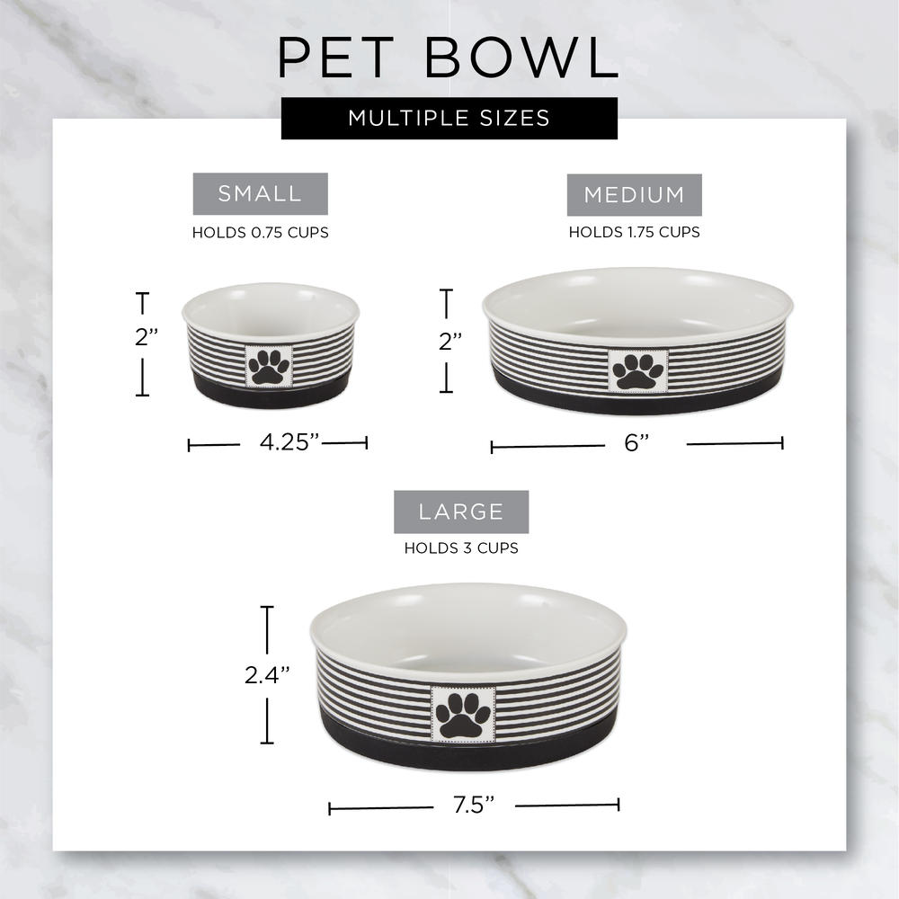 Bone Dry Pet Bowl Dinner And Drinks French Blue Large (Set of 2)