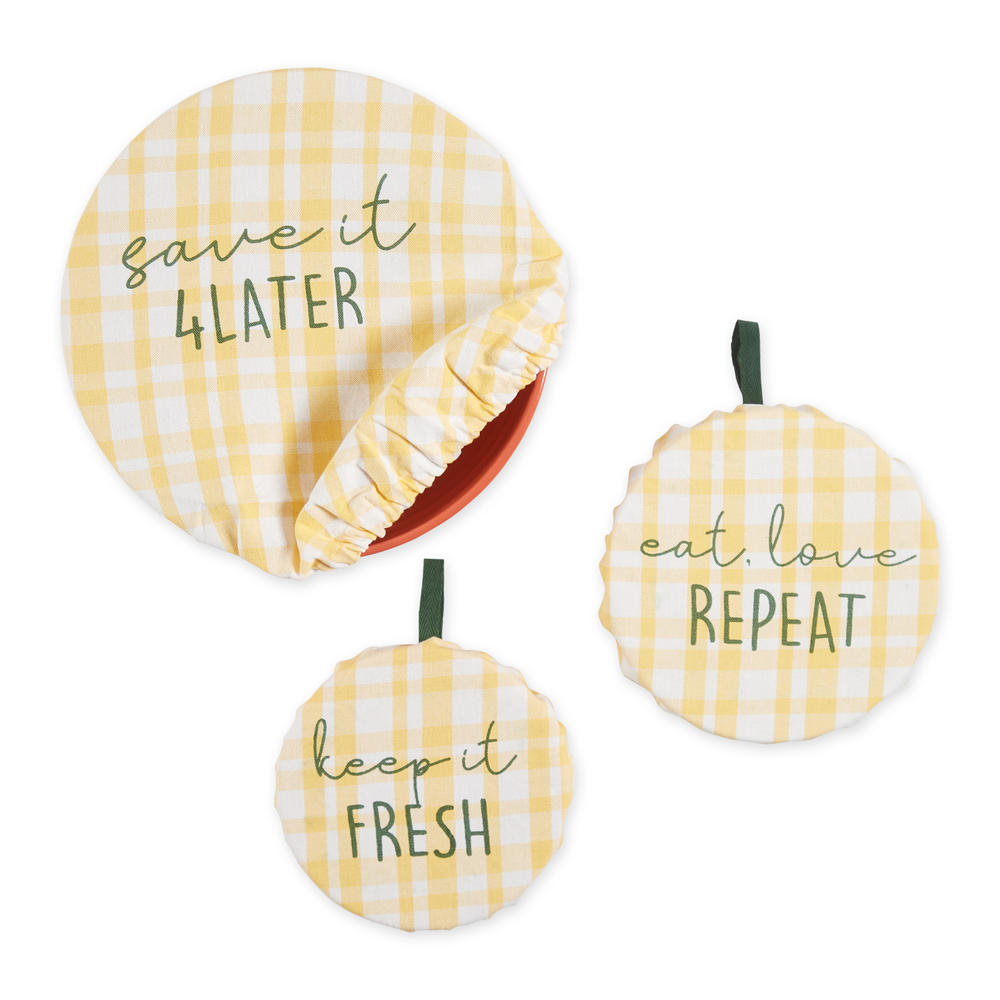 DII Yellow Keep It Fresh Reusable Dish Cover (Set of 3)