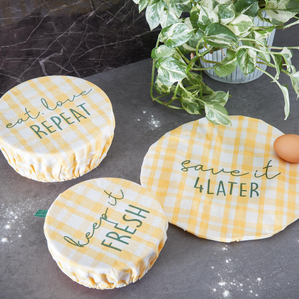 DII Yellow Keep It Fresh Reusable Dish Cover (Set of 3)