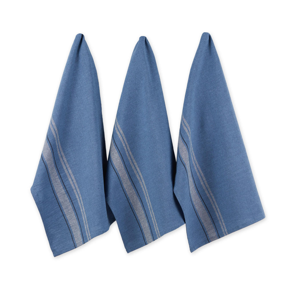 DII Nautical Blue French Stripe Woven Dishtowel (Set of 3)