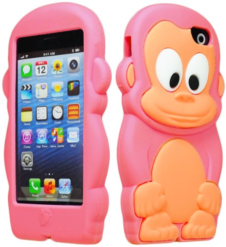 101474940509 Bastex 3d Character Silicone Case For Apple Iphone 5c Hot Pink Tan Monkey