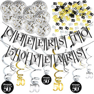 Sterling James Co 50th Birthday Party Decorations And Anniversary Pack Cheers To 50 Years Banner