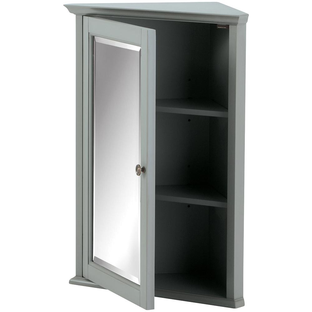 Home Decorators Collection Hamilton 27 X 20 In Corner Wall Cabinet In Grey Cottage Style Design Bathroom