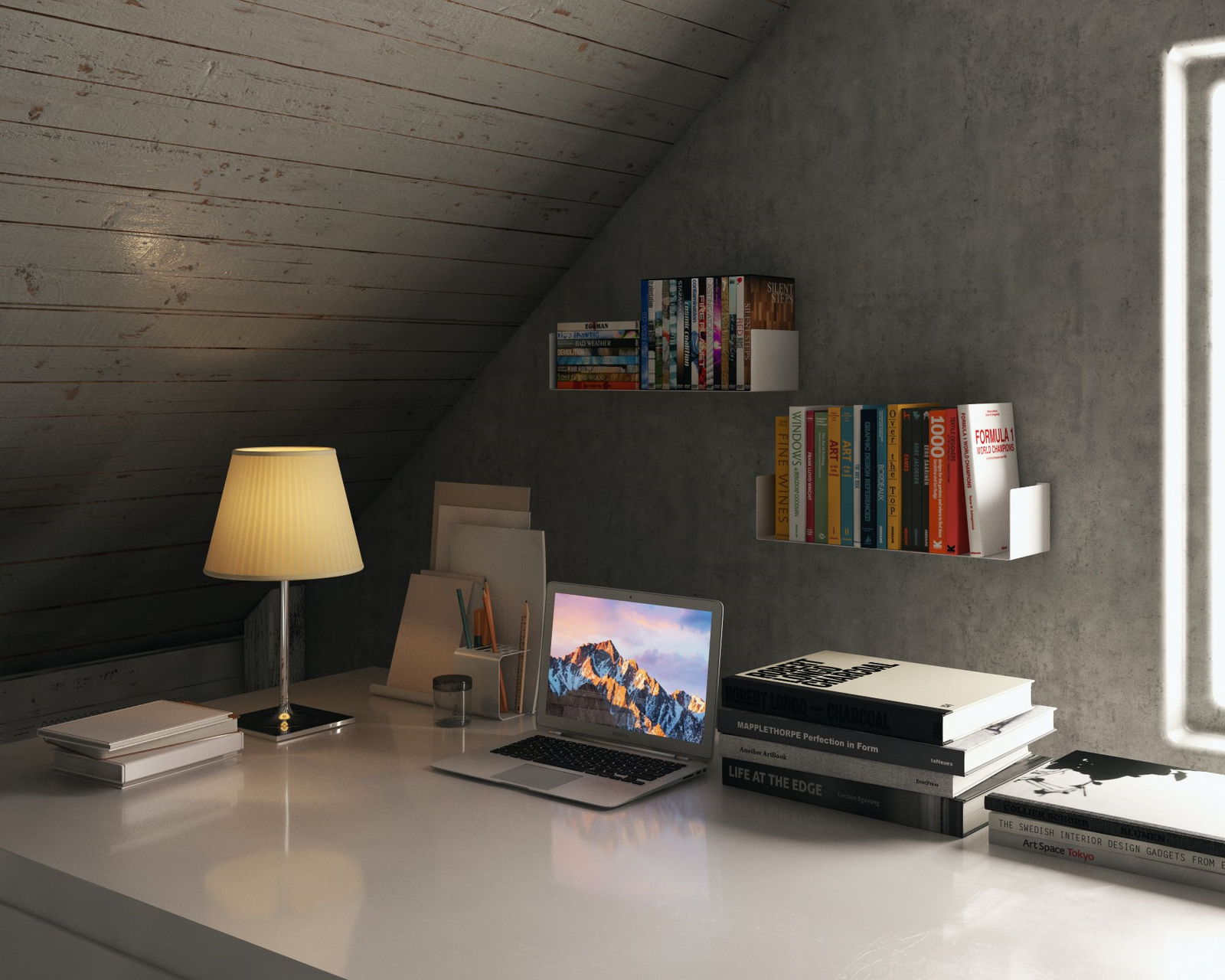 Wallniture Bali U Shape Bookshelves Wall Mountable Metal Cd Dvd