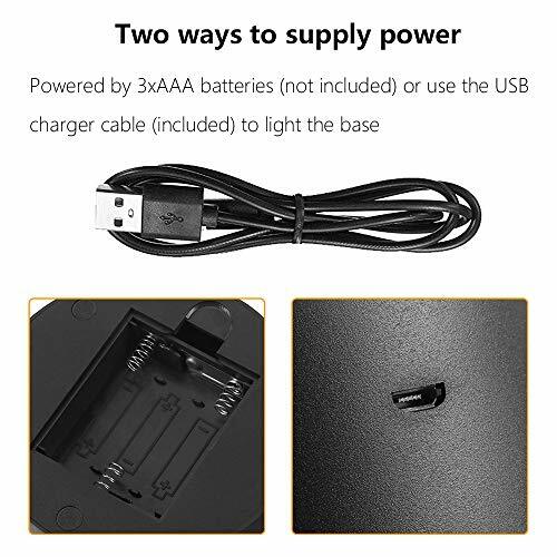 Niceco 2 Pack 3d Night Led Light Lamp Base Remote Control Usb